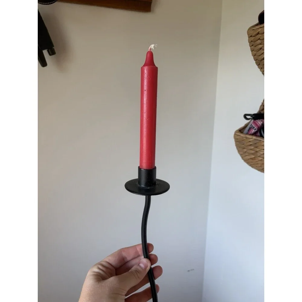 Black Metal Matte Taper Candlestick Holder